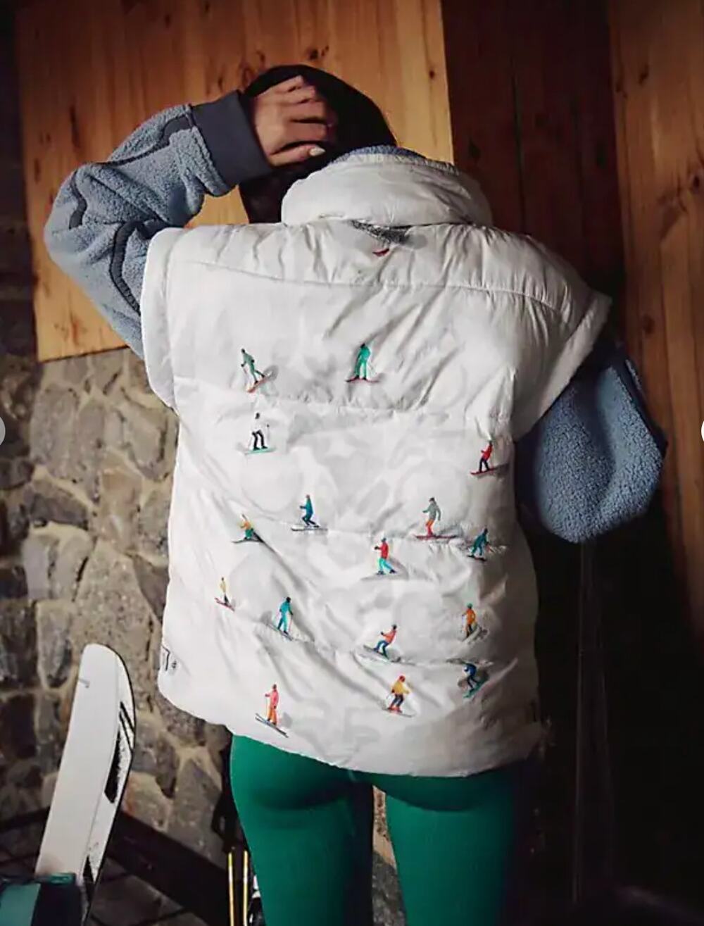 FP Movement "In A Bubble" Printed Puffer Vest | "Ski Combo" | Size L